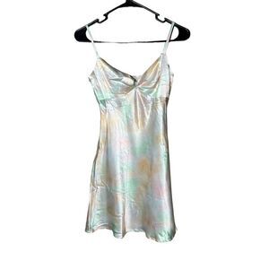 Cider Ruched V Neck Tie Dye Cami Mini Dress‎ Size XS